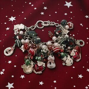 ✨ Sterling Silver Charm Bracelet | Pearls & Lampwork Glass | Adjustable 7.5–8” ✨